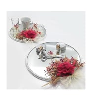 Lora Davet Damat Fincanı ve Söz Nişan Tepsisi Takım (1 Adet) Fushia - 54435