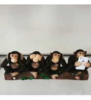 Dekoratif 4 Maymun Biblo