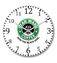 Star Wars Coffee Duvar Saati Bombeli Gercek Cam