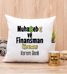 Muhasebe ve Finansman Öğretmeni Yastık ve Gold Kupa Bardak