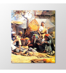Arty Tablo Jaffa'da Çömlek Pazarlığı Tablo (Karışık)