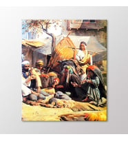 Arty Tablo Jaffa'da Çömlek Pazarlığı Tablo (Karışık)