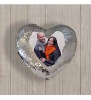 Sihirli Kalp Yastık - Gümüş/Beyaz (Kırmızı)