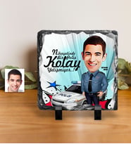 BK Gift Kişiye Özel Bay Polis Karikatürlü Dekoratif Doğal Taş  6