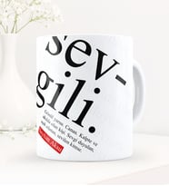 BK Gift Kişiye Özel Sevgili Temalı Beyaz Kupa Bardak