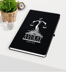 BK Gift Kişiye Özel Avukat Temalı Siyah Defter - 5