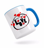 BK Gift Kişiye Özel Love Tasarımlı Mavi Kupa Bardak-8