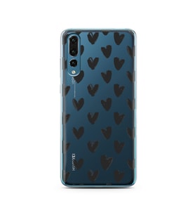 Kalp Tasarımlı Süper Şeffaf Silikon Telefon Kılıfı Huawei P20 Pro  