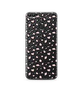 Leopar Tasarımlı Süper Şeffaf Silikon Telefon Kılıfı Huawei P Smart 