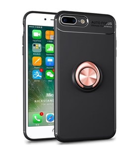 Microsonic Apple iPhone 8 Plus Kılıf Kickstand Ring Holder Siyah Rose