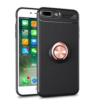 Microsonic Apple iPhone 8 Plus Kılıf Kickstand Ring Holder Siyah Rose