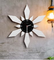 BK Gift Kişiye Özel Kar Tanesi Ahşap Duvar Saati Model 6b