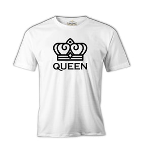 King and Queen - Queen Beyaz Erkek Tshirt