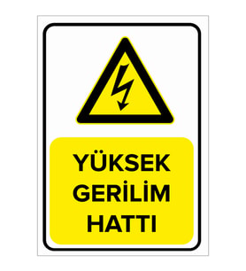 MIGNATIS - Yüksek Gerilim Hattı Levhası - Sac Malzeme 25x35cm