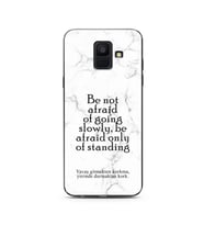 Samsung A6 (2018) Beyaz Mermer Söz Tasarımlı Telefon Kılıfı