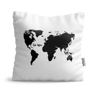 BK Gift Kişiye Özel World Map Tasarımlı Beyaz  Yastık  1