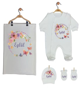 Pia Baby Gl 1923-03 İsme Özel Battaniyeli Tulum Set