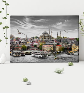 BK Gift Kişiye Özel İstanbul Manzara Kanvas Tablo (50x70cm.) 1
