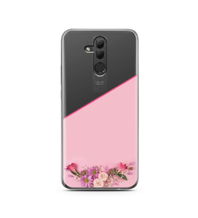 Kesik Çiçek Tasarımlı Süper Şeffaf Silikon Telefon Kılıfı Huawei Mate 20 Lite