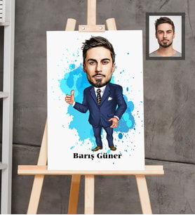 Kişiye Özel Patron Karikatürlü  Ahşap Tablo 30x47 Bay-19