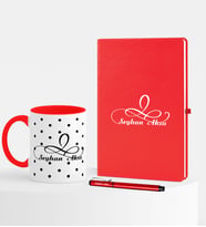 BK Gift Kişiye Özel İsimli Kırmızı Defter Kalem Kupa Seti - 4