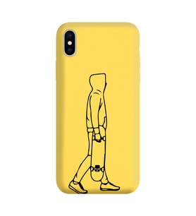 Iphone Xs Max Çizgi Tasarımlı Sarı Lansman Telefon Kılıfı