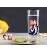 BK Gift Kişiye Özel Renkli Baskılı Sevgililer Karikatürlü Vodka Bardağı-36 (Beyaz)