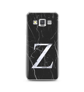 Samsung A3 (2015) Siyah Mermer Harf Tasarımlı Telefon Kılıfı Z-Harfi 