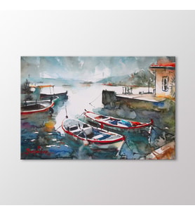Arty Tablo Suluboya İstanbul Manzarası Tablo (Karışık)