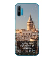 Galata Tasarımlı Süper Şeffaf Silikon Telefon Kılıfı Oppo Realmi C3