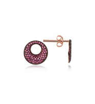 Gümüş Zirkon Taşlı Abiye Günlük Tasarım Model Küpe (Rose)