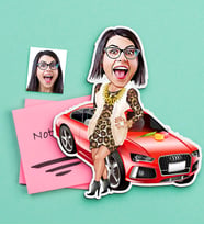 BK Gift Kişiye Özel Bayan Patron Karikatürlü Ahşap Magnet (Çok Renkli)
