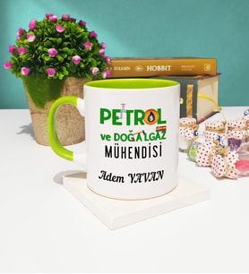 Petrol Ve Doğalgaz Mühendisi Kupa Bardak Yeşil