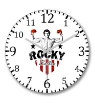 Rocky Rambo Boks Duvar Saati Bombeli Gercek Cam