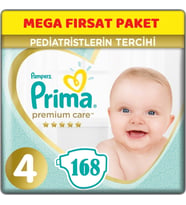 Prima Premium Care Bebek Bezi Beden:4 (9-14) Maxi 168 Adet Mega Fırsat Pk
