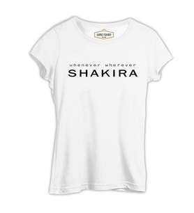 Shakira - Whenever Beyaz Kadın Tshirt