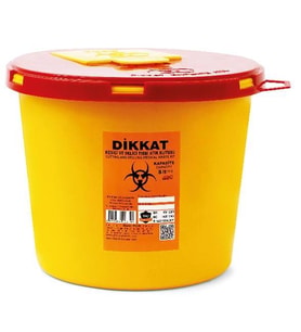 10 Adet Enfekte Atık Kutusu 5 Lt. + Tıbbi Atık Torbası 2 Adet