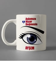 Kişiye Özel Aşkımıza Nazar Değmesin Kupa Bardak 80496