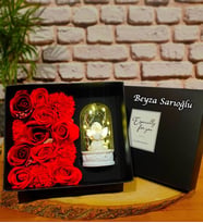 Kişiye Özel Gül Kutusu Ve Melek Fanus Romantik Özel Tasarım Hediye Kutusu