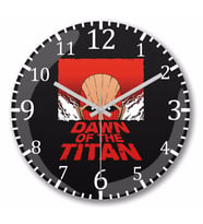 Attack On Titan Dawn Of The Titan Duvar Saati Bombeli Gercek Cam