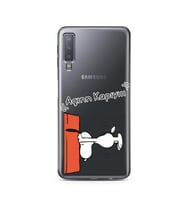Snoopy Tasarımlı Süper Şeffaf Silikon Telefon Kılıfı Samsung A7 (2018)