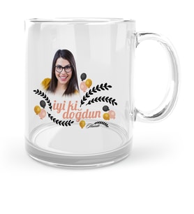 BK Gift Kişiye Özel Fotoğraflı İyi Ki Doğdun Cam Kupa Bardak  1