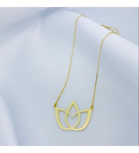 Lotus Çiçeği Özel Tasarım Gümüş Hediyelik Kolye