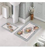 Banyo Halısı Ikili Klozet Takımı Kaymaz Tabanlı (60 xm x 100 cm + 40 cm x 60 cm) 