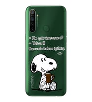 Snoopy Tasarımlı Süper Şeffaf Silikon Telefon Kılıfı Oppo Realmi 5i