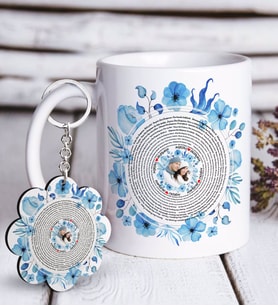 BK Gift Kişiye Özel Yüz Dilde Seni Seviyorum Beyaz Kupa ve Anahtarlık Hediye Seti-2 (Model 1)