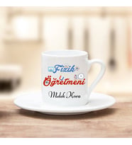 Fizik Öğretmeni Türk Kahvesi Fincanı (Beyaz)