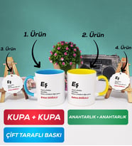 İkili Mavi Sarı Eş Kupa Bardak Anahtarlık