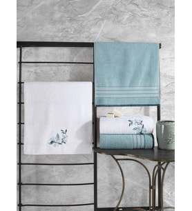 Cotton Box %100 Pamuk Hamam Havlu Seti Colorful Mint-Beyaz