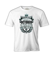 Legends Born on October - Beat Beyaz Erkek Tshirt
